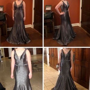 Beautiful prom dress.  Size 10/12.  Gunmetal color